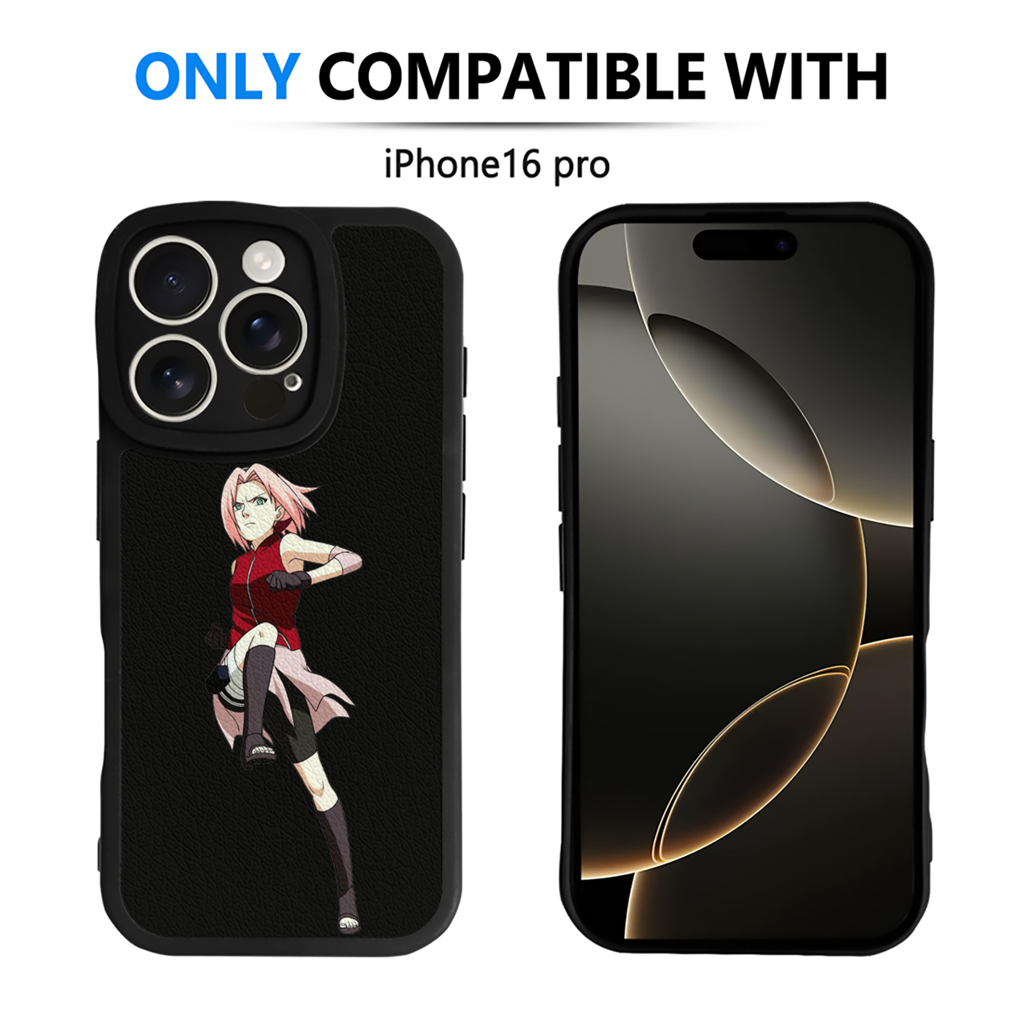 （画像用） NARUTO -ナルト- 春野サクラ Haruno Sakura 【iPhone 16シリーズ対応】シリコンスマホケース（レザー調） 材質：シリコン